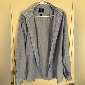 Fitted Striped Button Down Shirt, XL